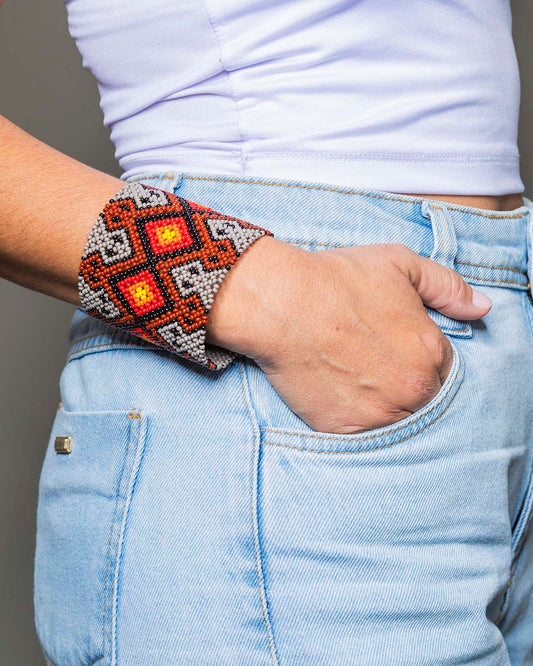 Pulseira de Miçanga fio Elástico Povo Kamayurá