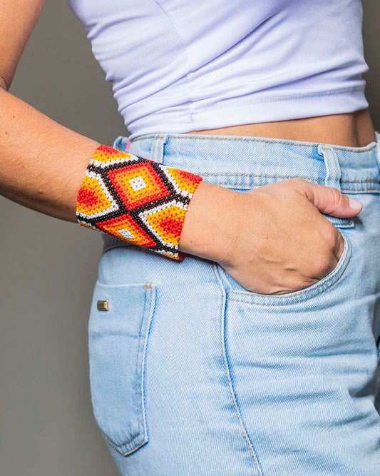Pulseira de Miçanga fio Elástico Povo Kamayurá