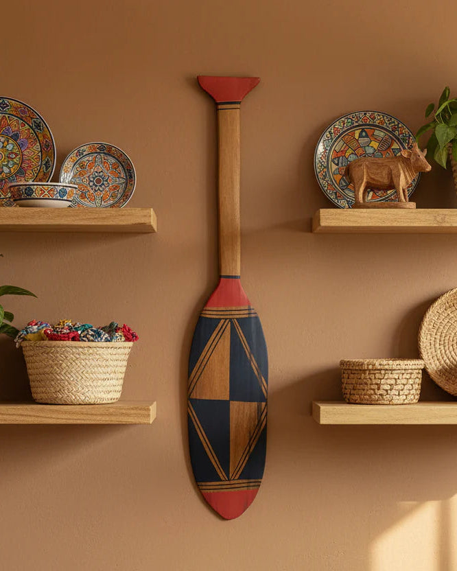 Remo Decorativo de Madeira Indígena