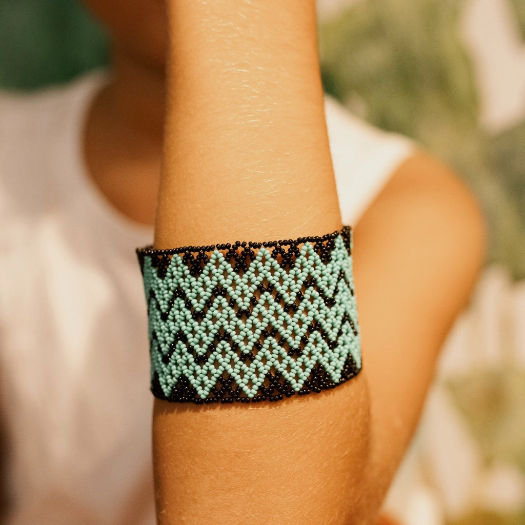 Pulseira Azul Miçanga de Vidro Waura