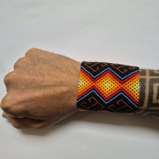 Pulseira de Miçanga fio Elástico Povo Waura