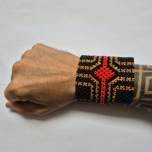 Pulseira de Miçanga fio Elástico Povo Waura