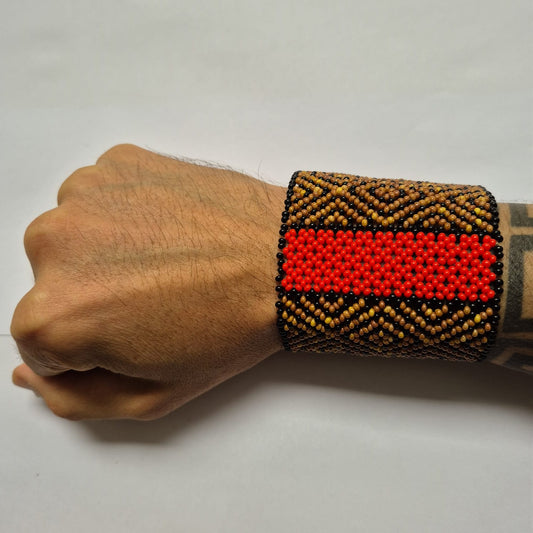 Pulseira de Miçanga fio Elástico Povo Waura