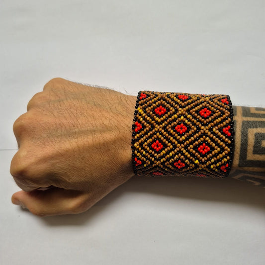 Pulseira de Miçanga fio Elástico Povo Waura