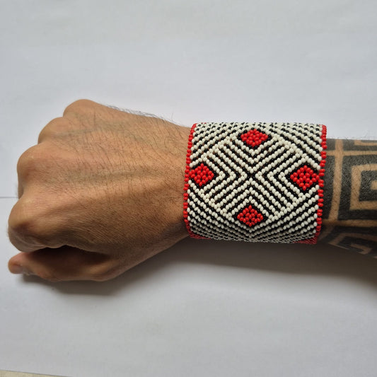 Pulseira de Miçanga fio Elástico Povo Waura