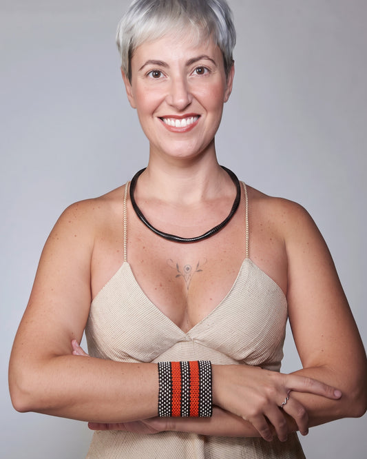 Conjunto Colar Tucumã Apurinã + Pulseira Kamayurá Miçanga