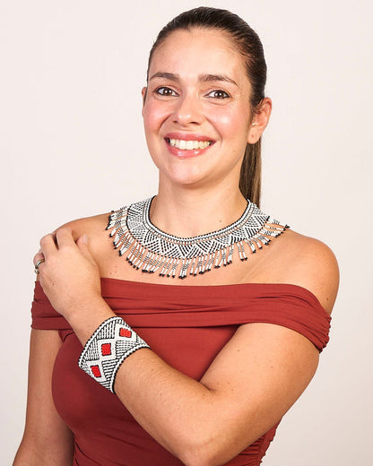 Pulseira de Miçanga fio Elástico Povo Kamayurá