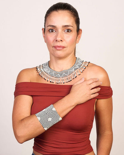 Pulseira de Miçanga fio Elástico Povo Kamayurá