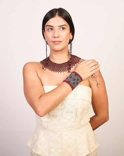 Pulseira de Miçanga Fio Elástico Povo Kamayurá