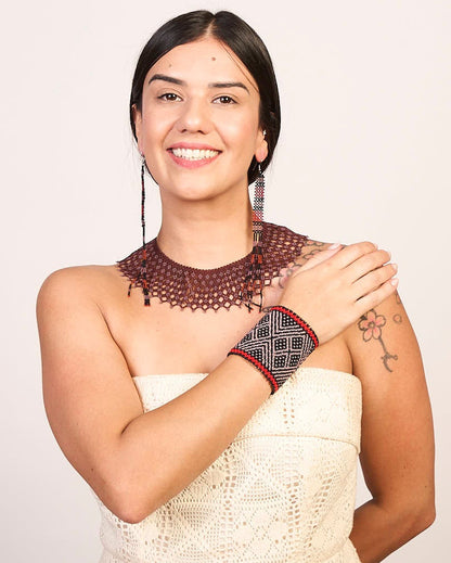 Pulseira de Miçanga Fio Elástico Povo Kamayurá