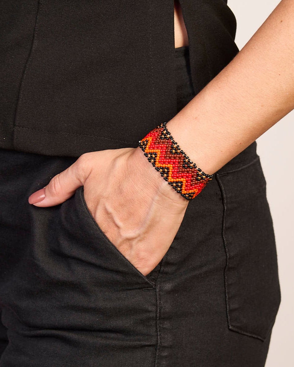 Pulseira de Miçanga Fio Elástico Povo Kamayurá