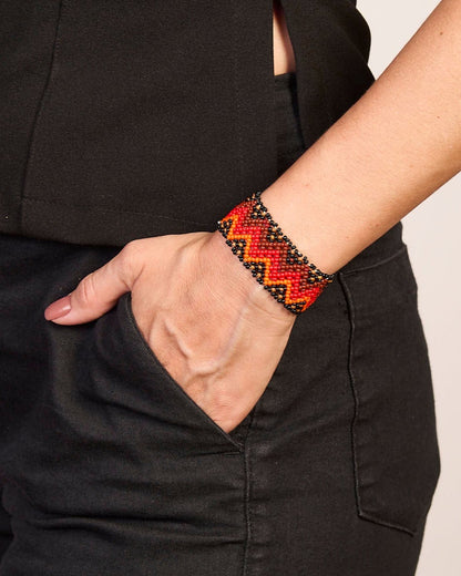 Pulseira de Miçanga Fio Elástico Povo Kamayurá