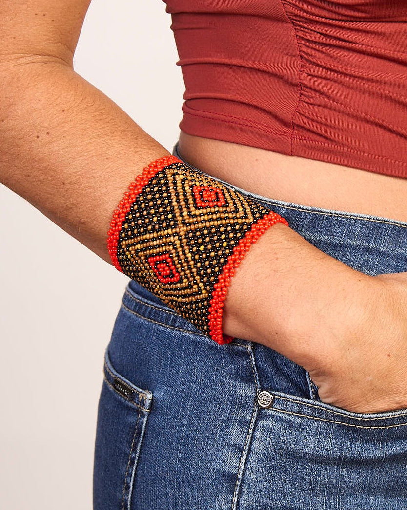 Pulseira de Miçanga fio Elástico Povo Kamayurá