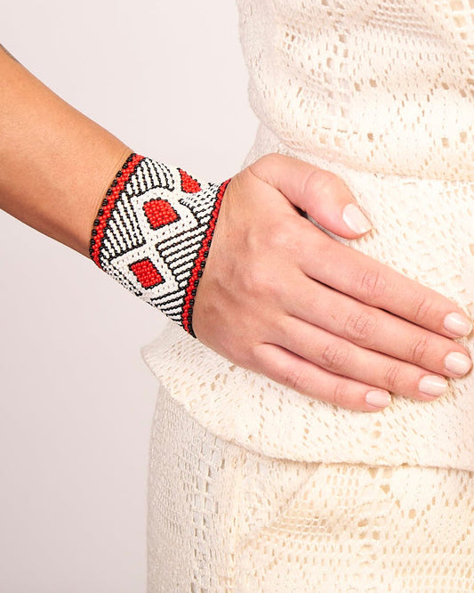 Pulseira de Miçanga Fio Elástico Povo Kamayurá