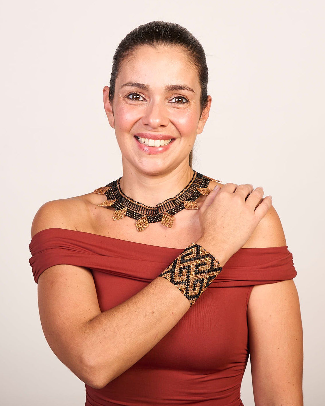 Pulseira de Miçanga fio Elástico Povo Waura