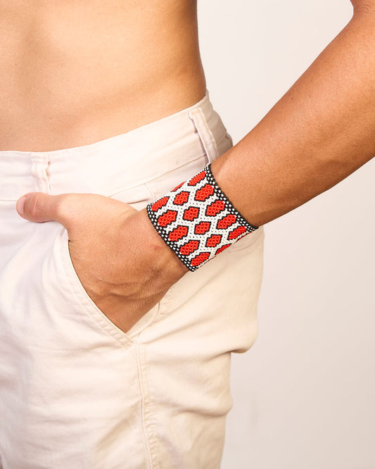 Pulseira de Miçanga fio Elástico Povo Waura