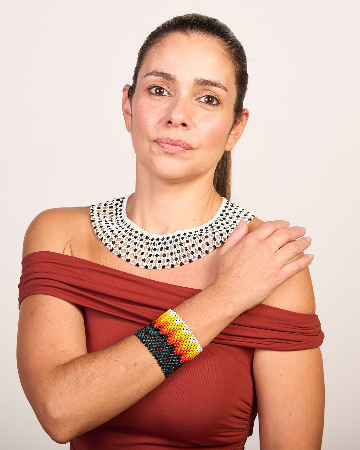 Pulseira de Miçanga fio Elástico Povo Waura