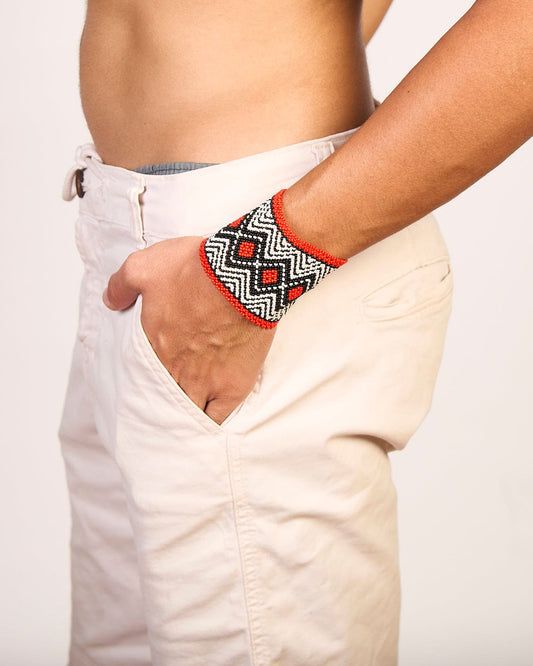 Pulseira de Miçanga Fio Elástico Povo Kamayurá