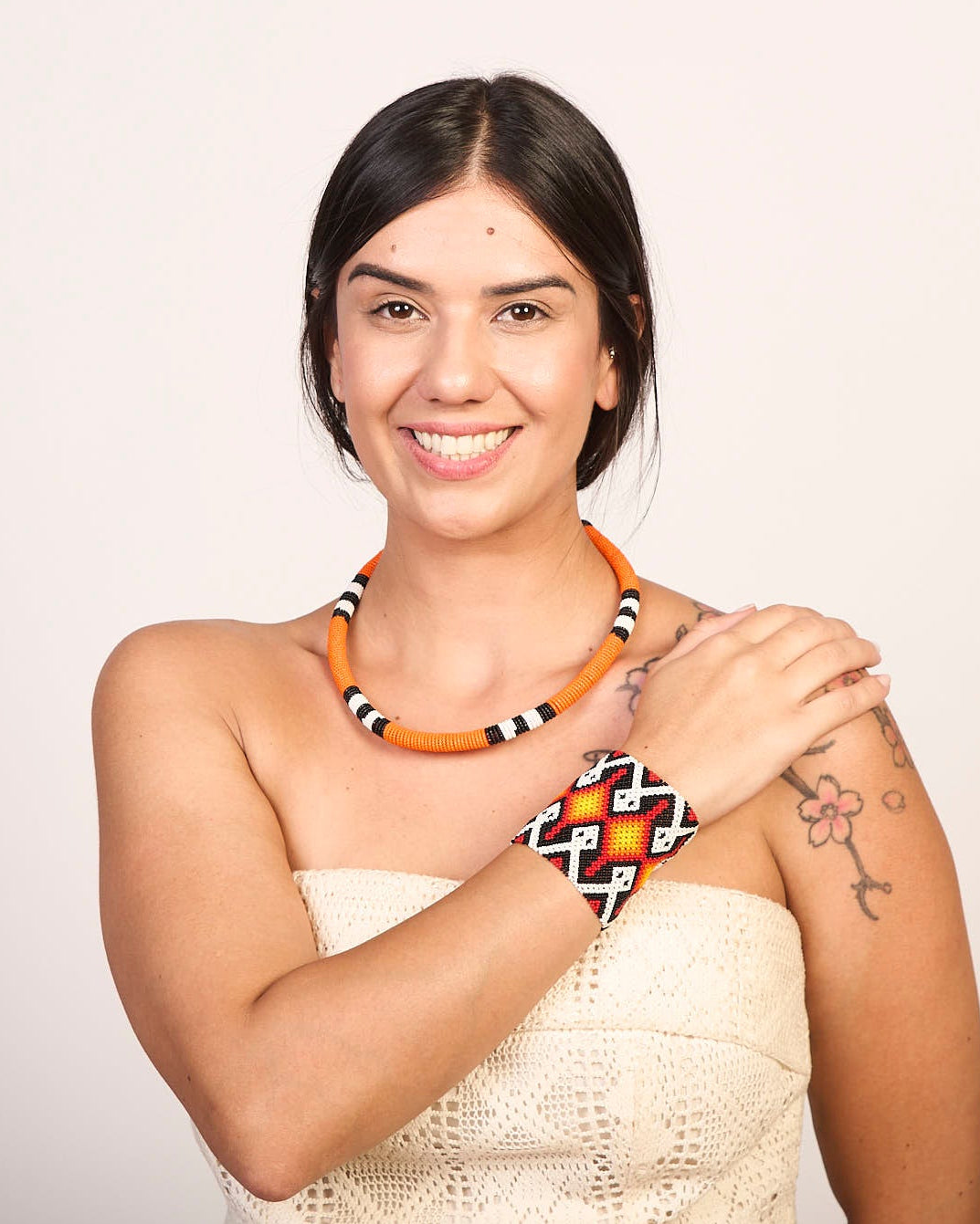Pulseira de Miçanga fio Elástico Povo Waura