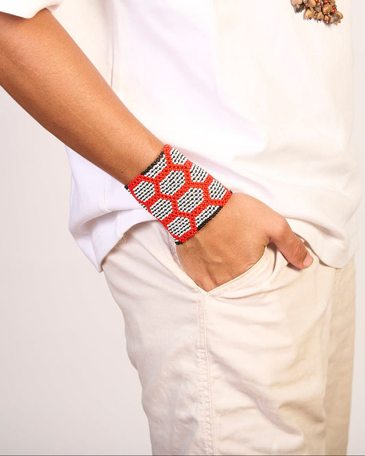 Pulseira de Miçanga Fio Elástico Povo Kamayurá