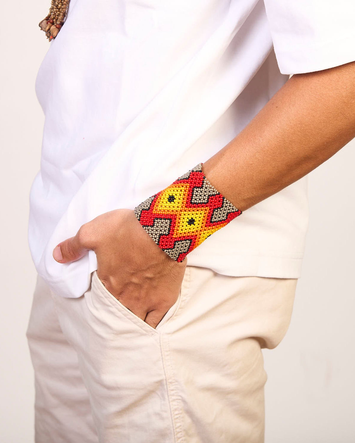 Pulseira de Miçanga fio Elástico Povo Kamayurá