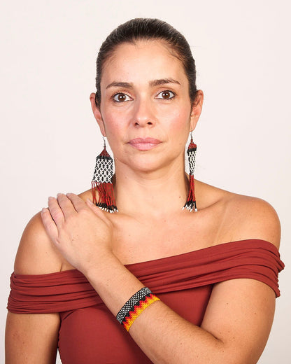 Pulseira de Miçanga fio Elástico Povo Waura