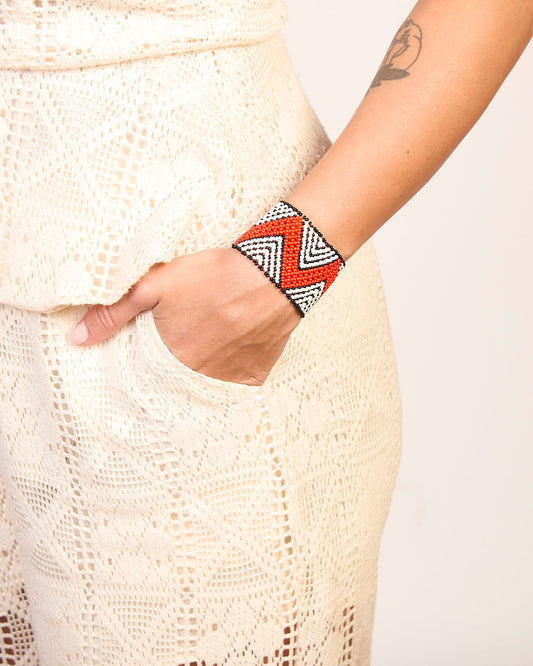 Pulseira de Miçanga fio Elástico Povo Waura