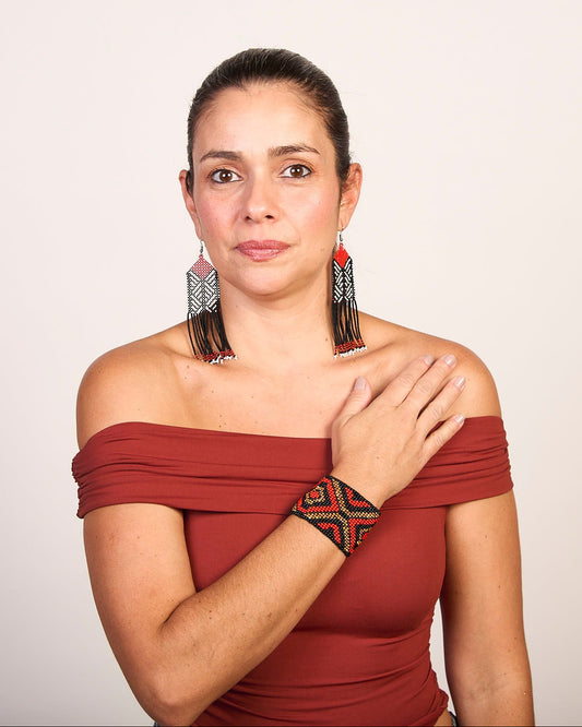 Pulseira de Miçangas Ajustável Povo Guajajara