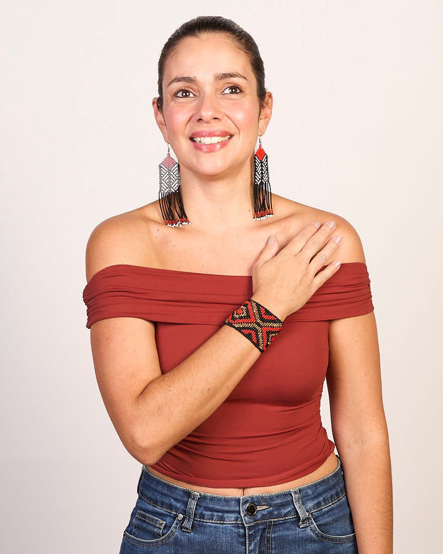 Pulseira de Miçangas Ajustável Povo Guajajara