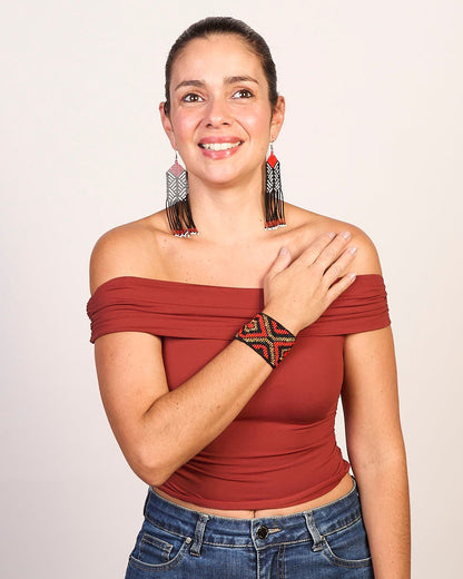 Pulseira de Miçangas Ajustável Povo Guajajara
