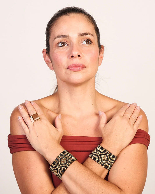Pulseira de Sementes e Miçangas Ajustável Povo Guajajara