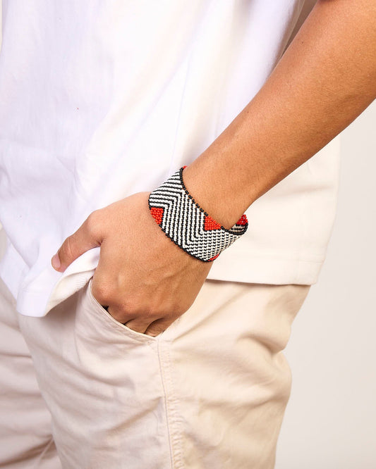 Pulseira de Miçanga fio Elástico Povo Waura