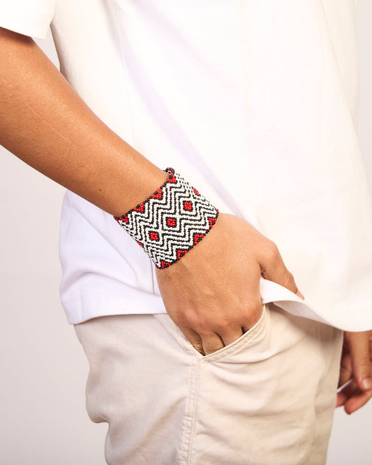 Pulseira de Miçanga Fio Elástico Povo Kamayurá