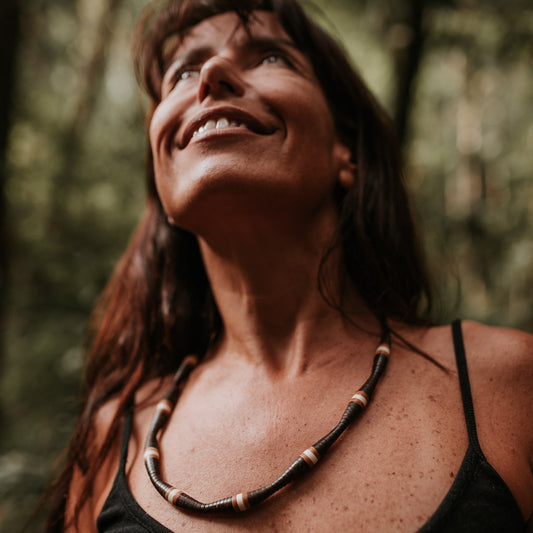 Colar de Tucumã Inajá e Jarina Marfim Vegetal Povo Apurinã