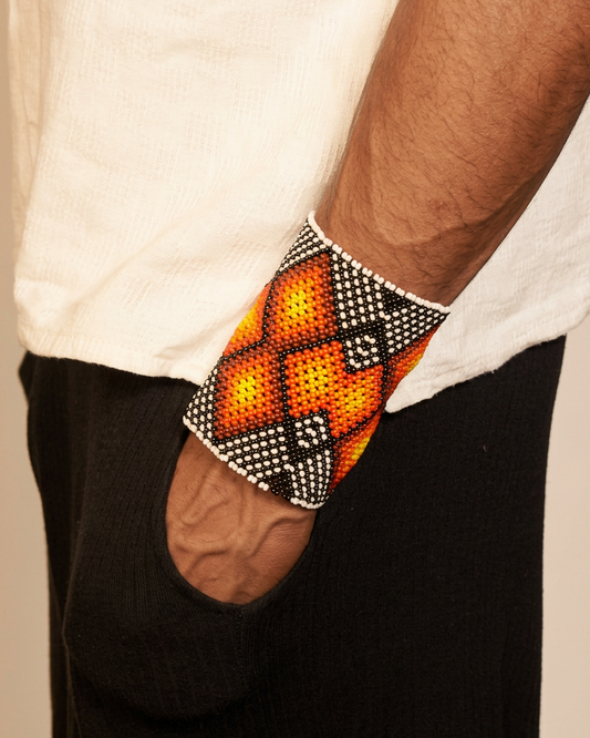 Pulseira de Miçanga Colorida fio Elástico Povo Kamayurá