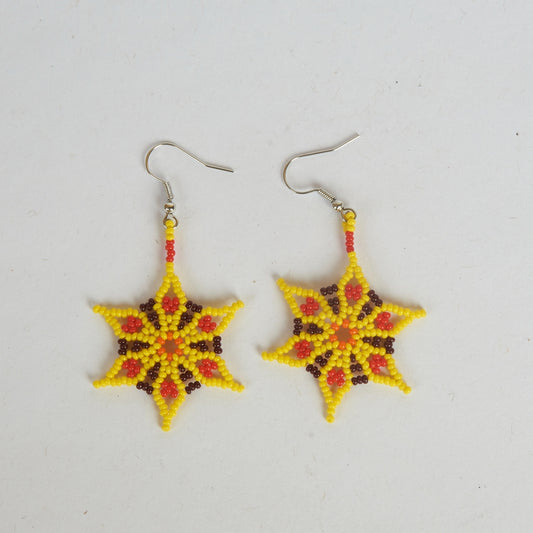 Brinco Amarelo de Miçanga de Vidro