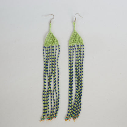 Brinco Verde e Azul Artesanal Indígena
