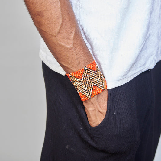 Pulseira de Miçanga Colorida fio Elástico Povo Waura