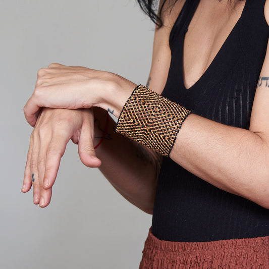 Pulseira de Miçanga Colorida fio Elástico Povo Waura