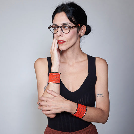Pulseira de Miçanga Colorida fio Elástico Povo Waura