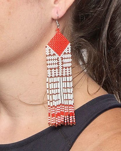 Brinco Artesanal Panará de Miçanga
