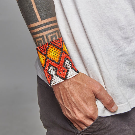 Pulseira de Miçanga fio Elástico Povo Kamayurá