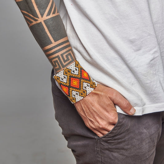 Pulseira de Miçanga fio Elástico Povo Kamayurá