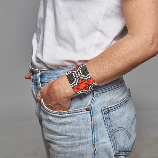 Pulseira de Miçanga fio Elástico Povo Waura
