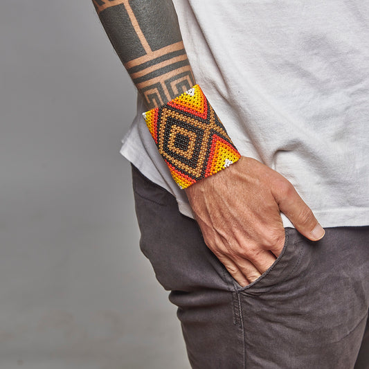 Pulseira de Miçanga fio Elástico Povo Kamayurá