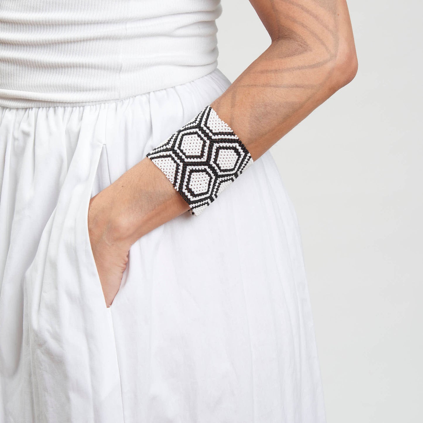 Pulseira de Miçanga fio Elástico Povo Waura