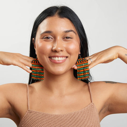 Brinco Artesanal de Miçanga Povo Kayapó