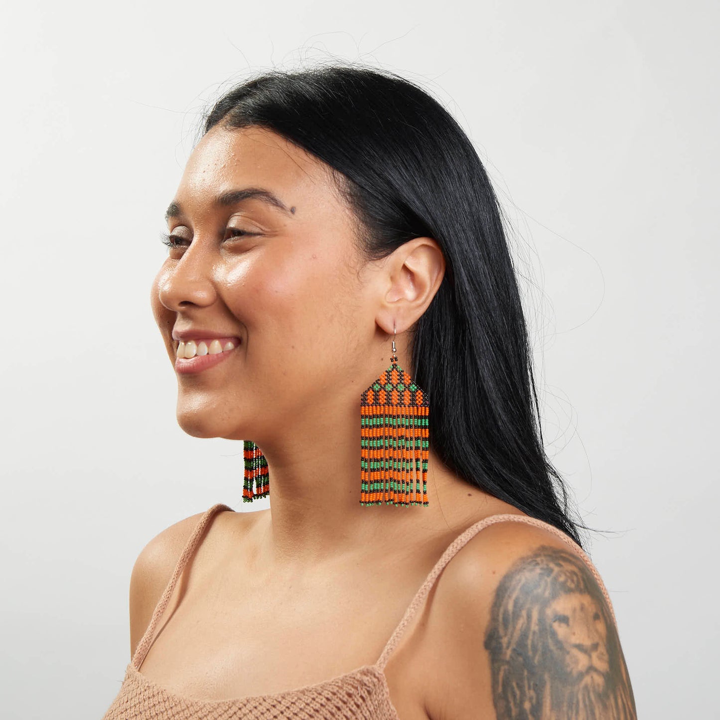 Brinco Artesanal de Miçanga Povo Kayapó