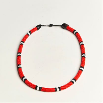 Colar de Miçanga Cobra Coral Povo Waura