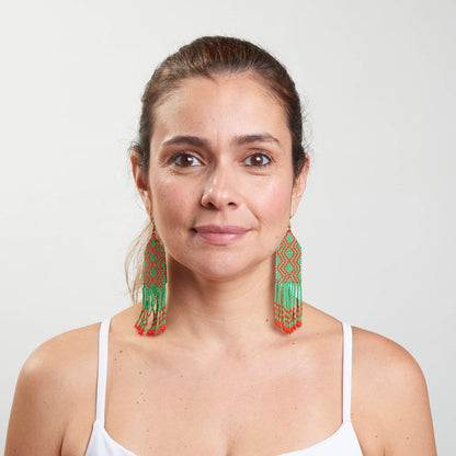 Brinco Artesanal de Miçanga Povo Kayapó